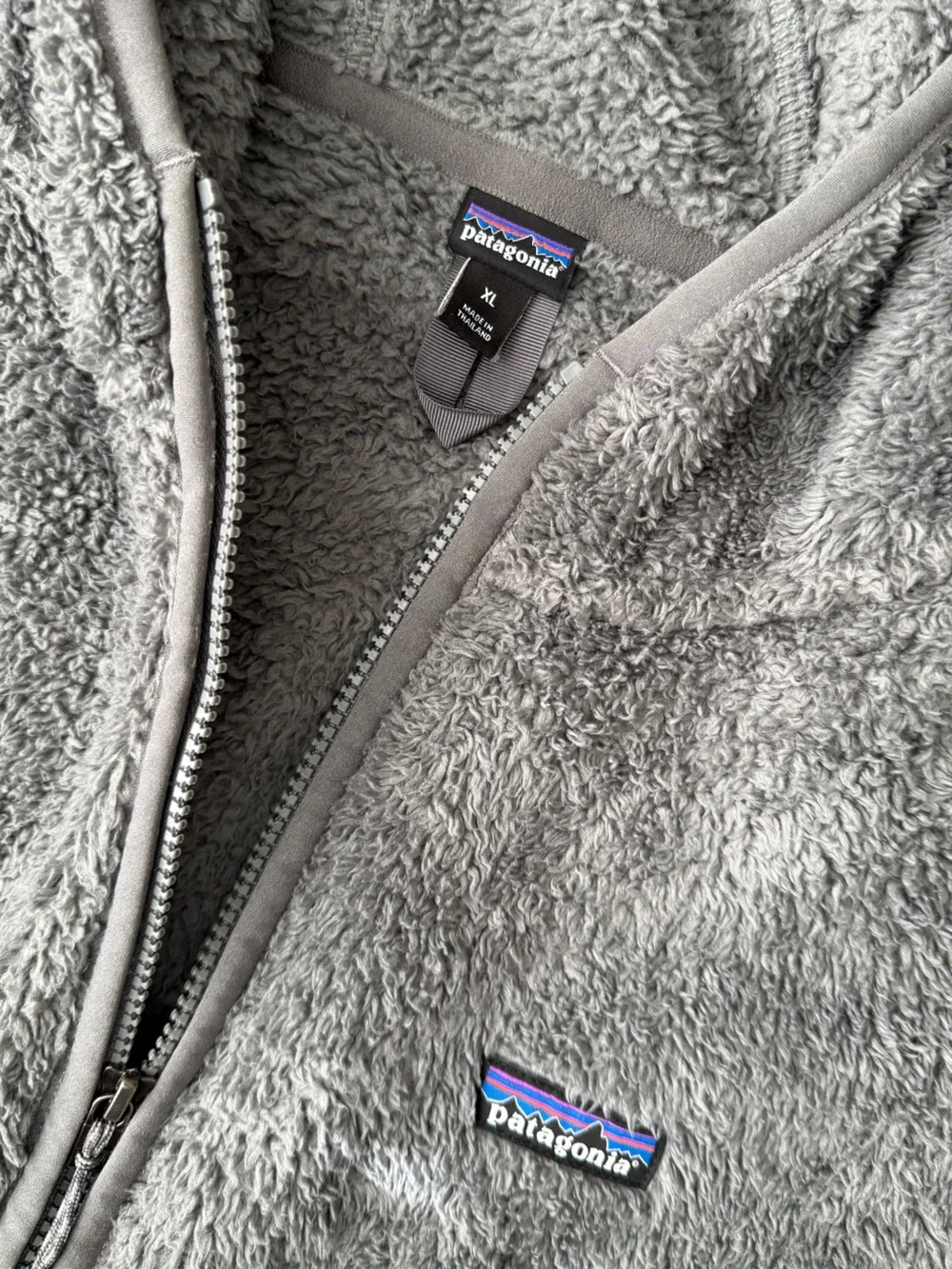 Patagonia Heather Gray Plush Fleece Zip Hoodie
